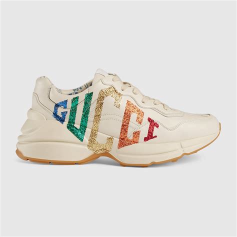 gucci glitter rhyton|farfetch gucci rhyton sneakers.